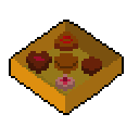 A pixel-art of a box of chocolates